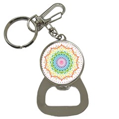 Mandala Pattern Rainbow Pride Bottle Opener Key Chain by Ravend