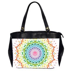 Mandala Pattern Rainbow Pride Oversize Office Handbag (2 Sides) by Ravend