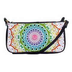 Mandala Pattern Rainbow Pride Shoulder Clutch Bag by Ravend