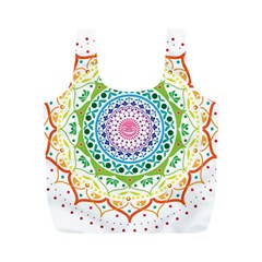 Mandala Pattern Rainbow Pride Full Print Recycle Bag (m) by Ravend