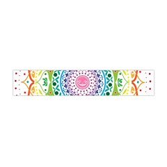 Mandala Pattern Rainbow Pride Premium Plush Fleece Scarf (mini) by Ravend