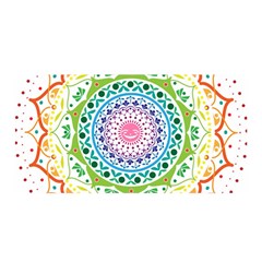 Mandala Pattern Rainbow Pride Satin Wrap 35  X 70  by Ravend