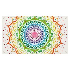 Mandala Pattern Rainbow Pride Banner And Sign 7  X 4  by Ravend