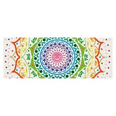 Mandala Pattern Rainbow Pride Banner And Sign 8  X 3  by Ravend