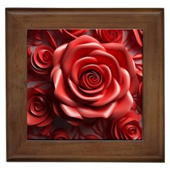 Roses Flowers Plant Framed Tile by Ravend