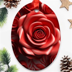 Roses Flowers Plant Ornament (oval) by Ravend