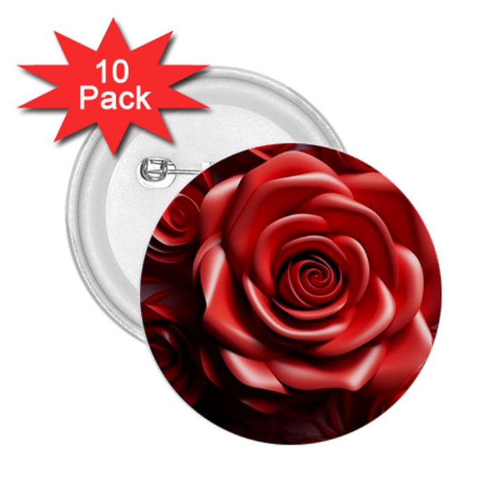 Roses Flowers Plant 2.25  Buttons (10 pack) 