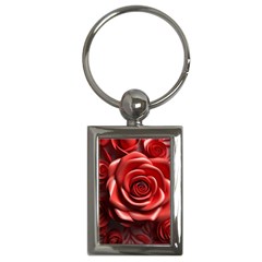 Roses Flowers Plant Key Chain (rectangle) by Ravend