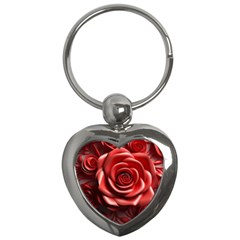 Roses Flowers Plant Key Chain (heart) by Ravend