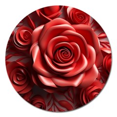 Roses Flowers Plant Magnet 5  (round) by Ravend