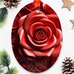 Roses Flowers Plant Oval Ornament (Two Sides) Front