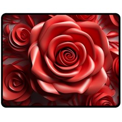 Roses Flowers Plant Fleece Blanket (medium) by Ravend