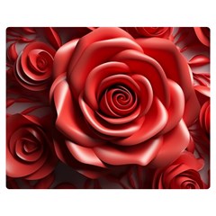 Roses Flowers Plant Two Sides Premium Plush Fleece Blanket (medium) by Ravend