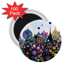 Flower Flowers Flora Floral Nature Watercolor Art Texture 2 25  Magnets (100 Pack)  by Ravend