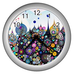 Flower Flowers Flora Floral Nature Watercolor Art Texture Wall Clock (silver) by Ravend