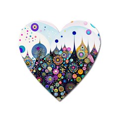 Flower Flowers Flora Floral Nature Watercolor Art Texture Heart Magnet by Ravend