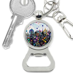 Flower Flowers Flora Floral Nature Watercolor Art Texture Bottle Opener Key Chain by Ravend