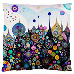 Flower Flowers Flora Floral Nature Watercolor Art Texture Large Premium Plush Fleece Cushion Case (two Sides) by Ravend