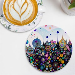 Flower Flowers Flora Floral Nature Watercolor Art Texture Uv Print Round Tile Coaster by Ravend