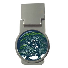 Tree Leaf Green Forest Wood Natural Nature Money Clips (round)  by Ravend