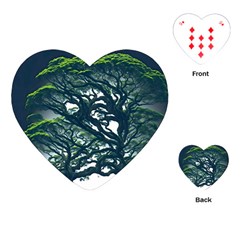 Tree Leaf Green Forest Wood Natural Nature Playing Cards Single Design (heart) by Ravend