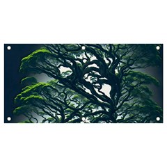 Tree Leaf Green Forest Wood Natural Nature Banner And Sign 4  X 2  by Ravend