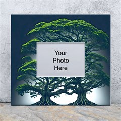 Tree Leaf Green Forest Wood Natural Nature White Wall Photo Frame 5  X 7  by Ravend