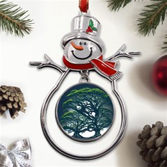 Tree Leaf Green Forest Wood Natural Nature Metal Snowman Ornament