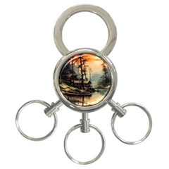 Fantasy Landscape Foggy Mysterious 3-ring Key Chain by Ravend