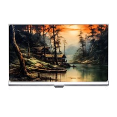 Fantasy Landscape Foggy Mysterious Business Card Holder by Ravend