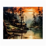 Fantasy Landscape Foggy Mysterious Small Glasses Cloth Front