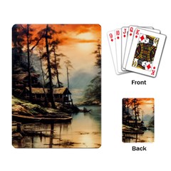 Fantasy Landscape Foggy Mysterious Playing Cards Single Design (rectangle) by Ravend