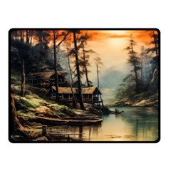 Fantasy Landscape Foggy Mysterious Fleece Blanket (small) by Ravend