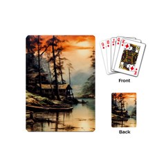 Fantasy Landscape Foggy Mysterious Playing Cards Single Design (mini) by Ravend