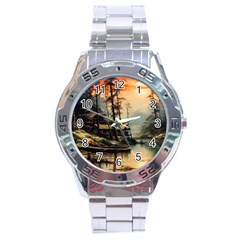 Fantasy Landscape Foggy Mysterious Stainless Steel Analogue Watch by Ravend