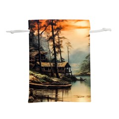 Fantasy Landscape Foggy Mysterious Lightweight Drawstring Pouch (s) by Ravend