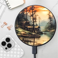 Fantasy Landscape Foggy Mysterious Wireless Fast Charger(black) by Ravend