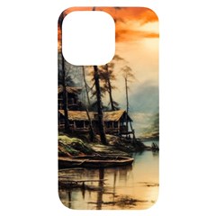 Fantasy Landscape Foggy Mysterious Iphone 14 Pro Max Black Uv Print Case by Ravend