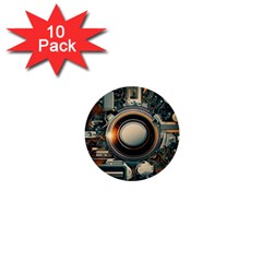 Technology Robot Internet Processor 1  Mini Buttons (10 Pack)  by Ravend