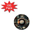 Technology Robot Internet Processor 1  Mini Buttons (100 pack)  Front