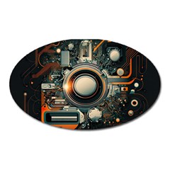 Technology Robot Internet Processor Oval Magnet by Ravend