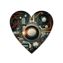 Technology Robot Internet Processor Heart Magnet by Ravend