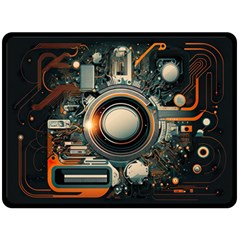 Technology Robot Internet Processor Fleece Blanket (large) by Ravend