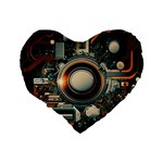 Technology Robot Internet Processor Standard 16  Premium Flano Heart Shape Cushions Back