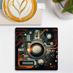 Technology Robot Internet Processor Uv Print Square Tile Coaster  by Ravend