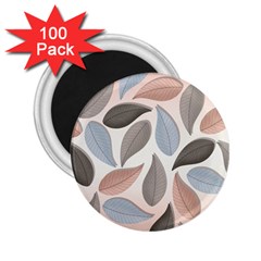 Leaves Pastel Background Nature 2 25  Magnets (100 Pack)  by Ravend