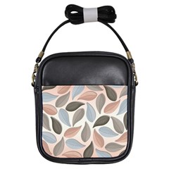 Leaves Pastel Background Nature Girls Sling Bag by Ravend