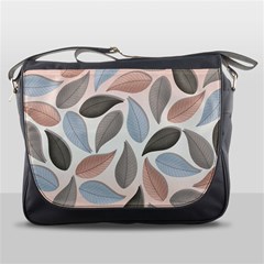 Leaves Pastel Background Nature Messenger Bag by Ravend