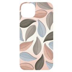 Leaves Pastel Background Nature Iphone 14 Plus Black Uv Print Case