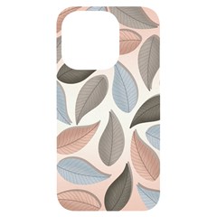 Leaves Pastel Background Nature Iphone 14 Pro Black Uv Print Case